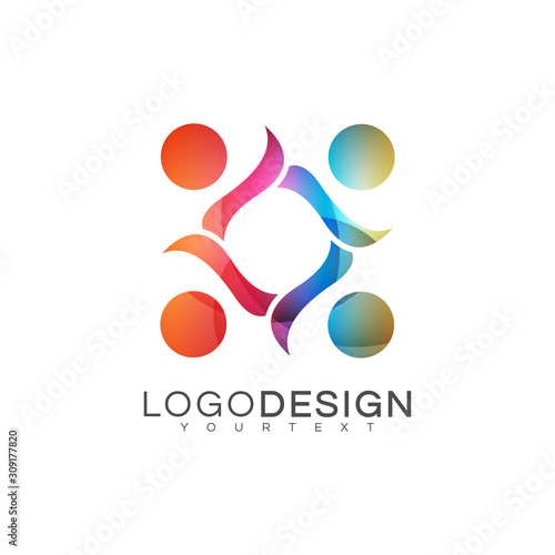 community gradient logo vector design color full