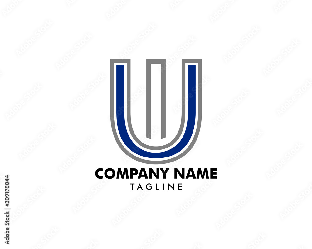 Initial Letter WU Logo Template Design Initial Letter WU Logo Template Design