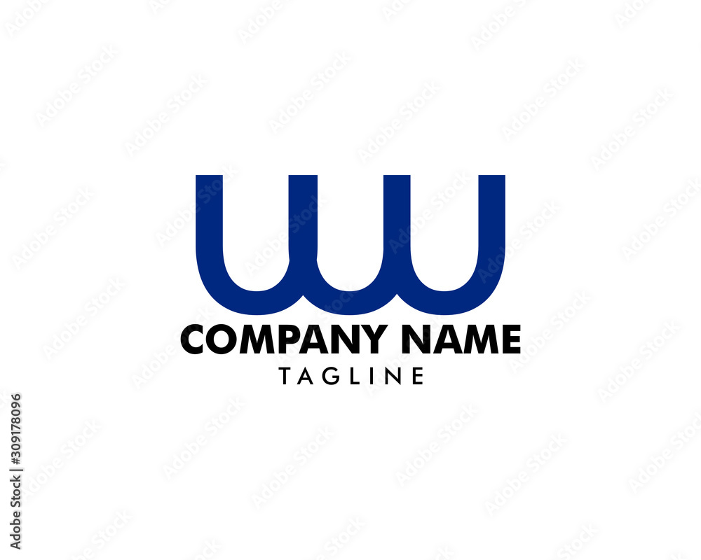 Initial Letter WU Logo Template Design