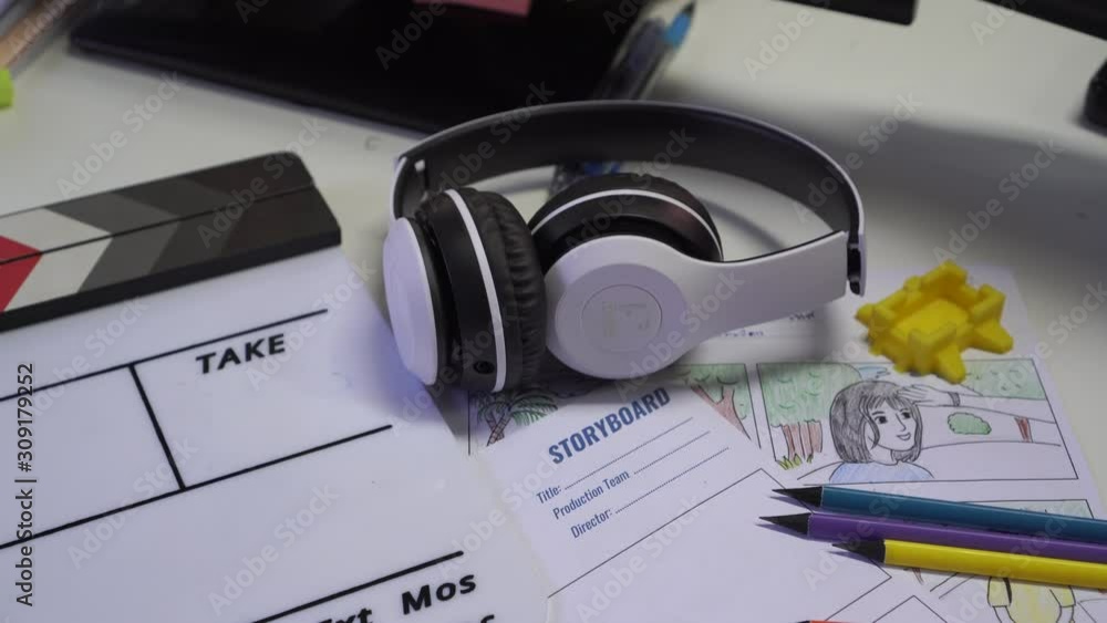 Video Preproduction for film movie storyboard concept Color pencil