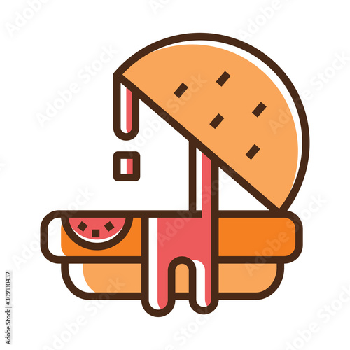 Color icon juicy burger