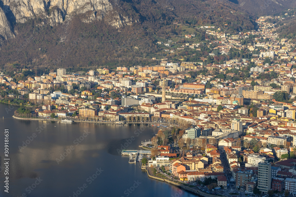 Obraz premium Town of Lecco, Italy in December time