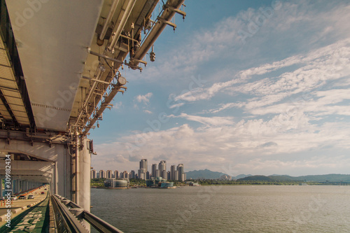 Apartment complex viewed from Han River Bridge.