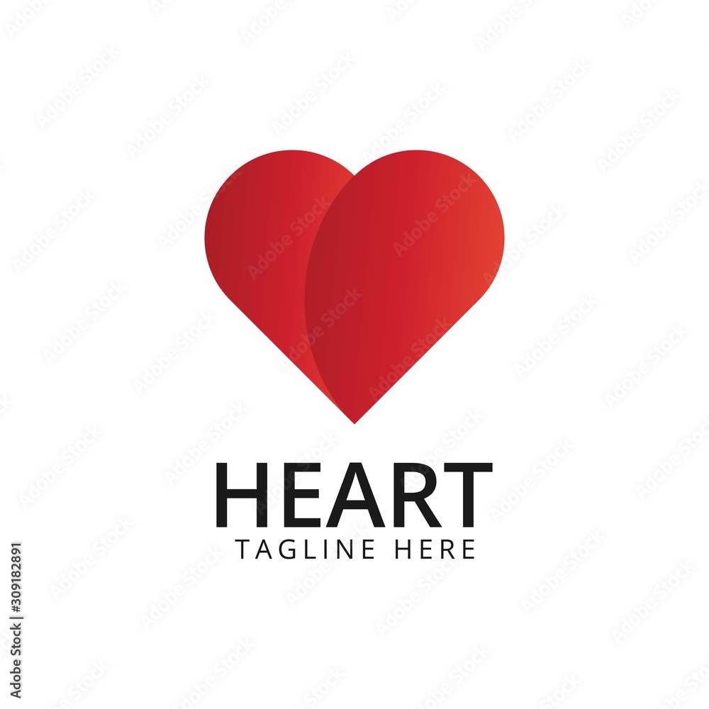 Heart Logo design vector template. St. Valentine is a symbol of love. Logotype concept icons