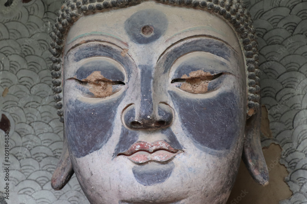 Maijishan Cave-Temple Complex in Tianshui , Gansu Province , China. Artistic treasures of Maiji Mountain caves. UNESCO World Heritage Site. Maijishan Cave-Temple Complex in Tianshui , Gansu Province , China. Artistic treasures of Maiji Mountain caves. UNESCO World Heritage Site.