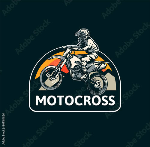 Fotografie, Obraz motocross badge emblem patch sign logo motocross design vector sticker