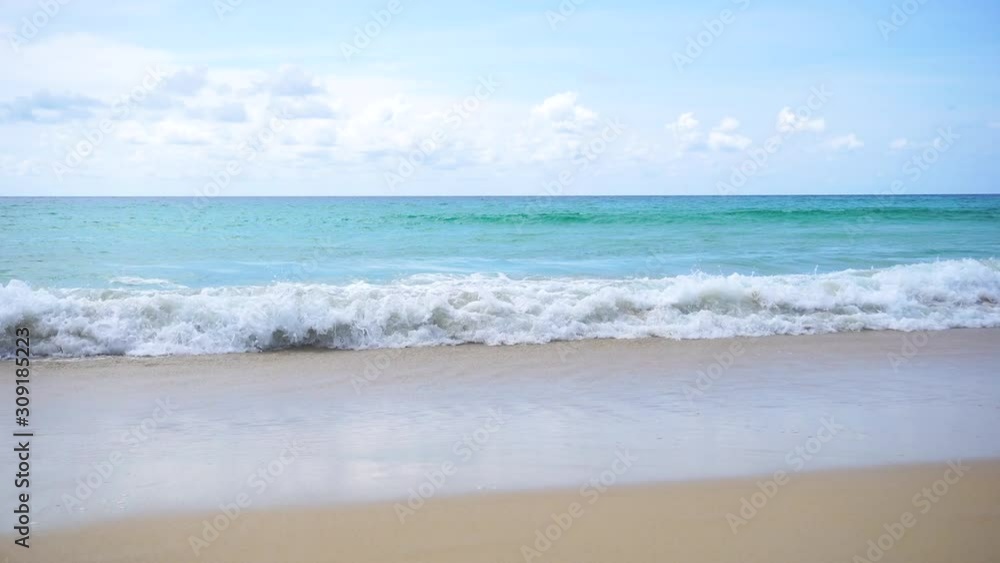 Beautiful tropical beach with blue sky and white cloud background. Summer vacation and nature environment concept. Beautiful tropical beach with blue sky and white cloud background. Summer vacation and nature environment concept.