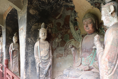 Wallpaper Mural Maijishan Cave-Temple Complex in Tianshui , Gansu Province , China. Artistic treasures of Maiji Mountain caves. UNESCO World Heritage Site. Torontodigital.ca