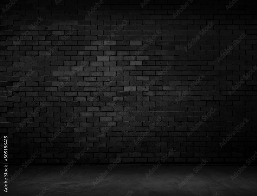Black wall room background The surface of the brick dark jagged. Abstract black wall empty room background for interior design and decoration. Black wall room background The surface of the brick dark jagged. Abstract black wall empty room background for interior design and decoration.