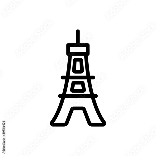 Tourist attraction icon vector. A thin line sign. Isolated contour symbol illustration