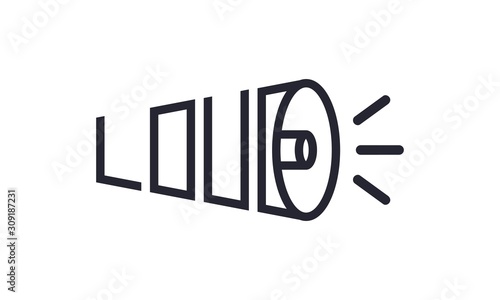 Speaker loud logo design vector on white background