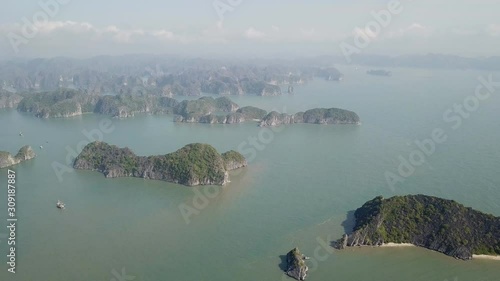 Aerial view of Ha Long Bay in Vietnam