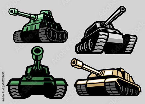 set bundle of military tank photo