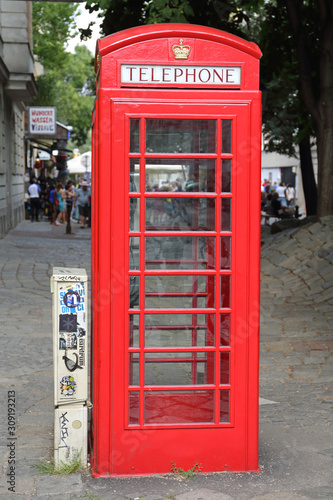 Red Telephone Booth in Vienna