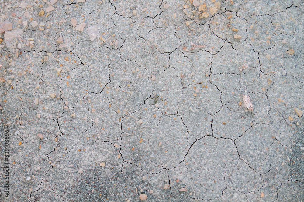 Obraz premium Cracked clay soil on dry land
