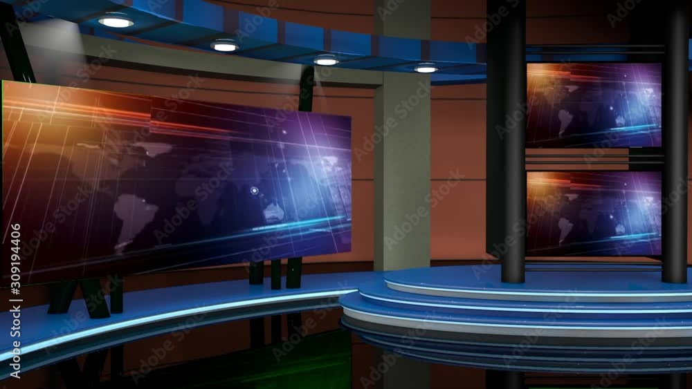 3D Virtual Studio Set Background Stock Video | Adobe Stock