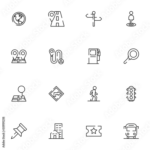 bundle of maps and navigation icons