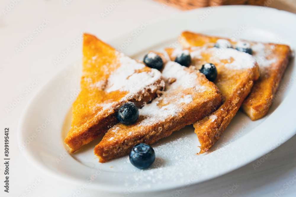 Homemade french toast with Butter (Pain perdu) and Ice cream Homemade french toast with Butter (Pain perdu) and Ice cream
