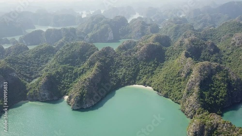 Aerial view of Ha Long Bay in Vietnam