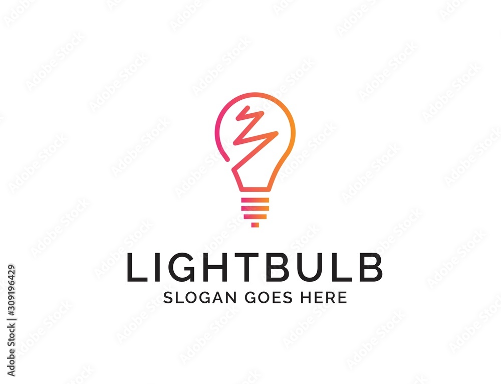 Creative light bulb lamp logo. Modern icon vector graphic Creative light bulb lamp logo. Modern icon vector graphic