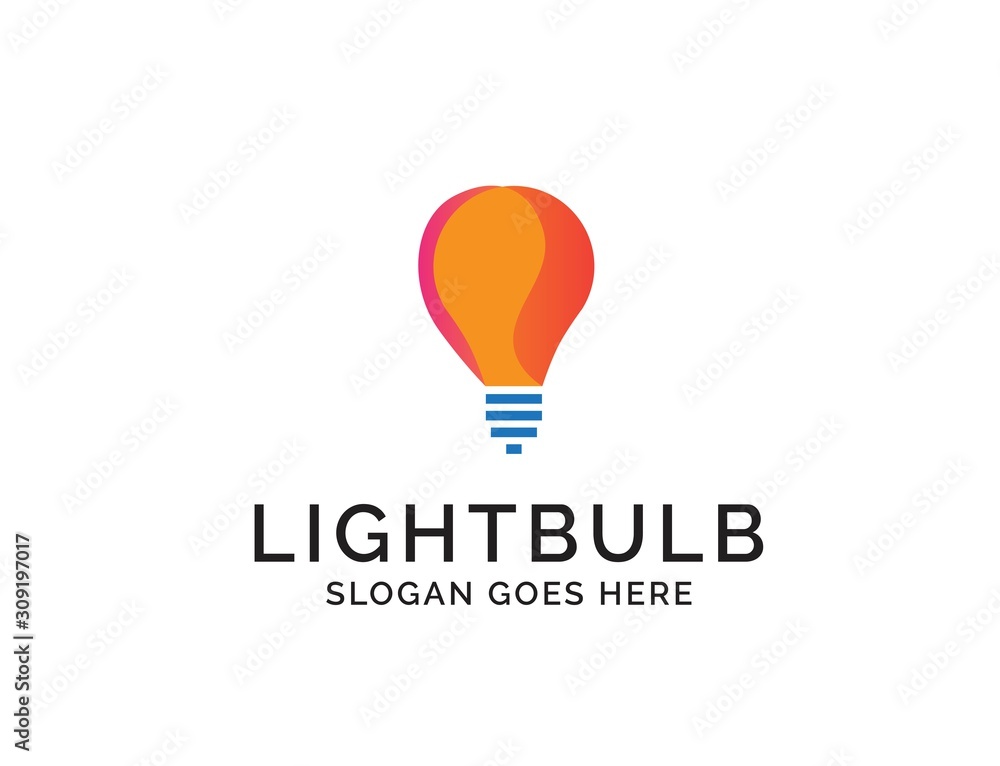 Creative light bulb lamp logo. Modern icon vector graphic Creative light bulb lamp logo. Modern icon vector graphic