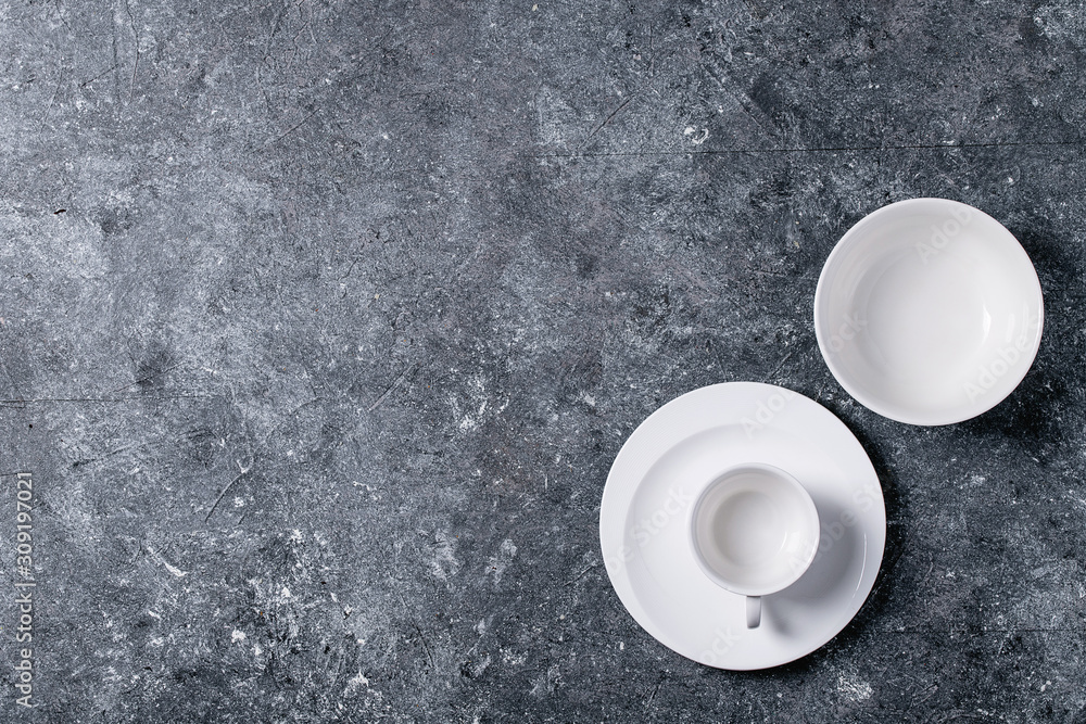 Variety of empty ceramic plates Variety of empty ceramic plates
