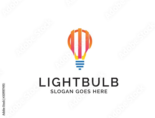 Creative light bulb lamp logo. Modern icon vector graphic