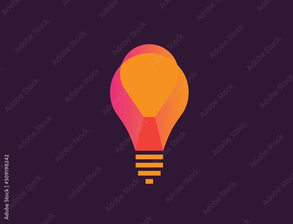 Creative light bulb lamp logo. Modern icon vector graphic Creative light bulb lamp logo. Modern icon vector graphic