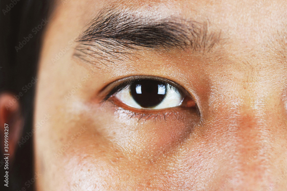 Fototapeta premium closeup eyes of asian men