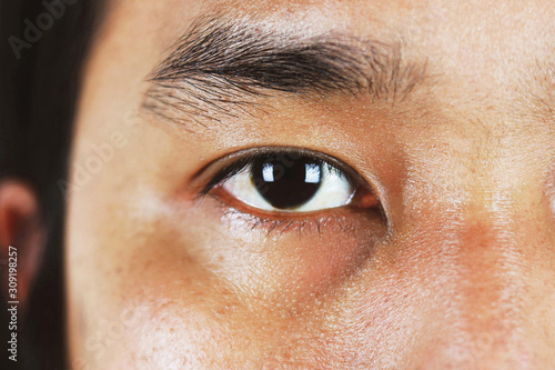 closeup eyes of asian men
