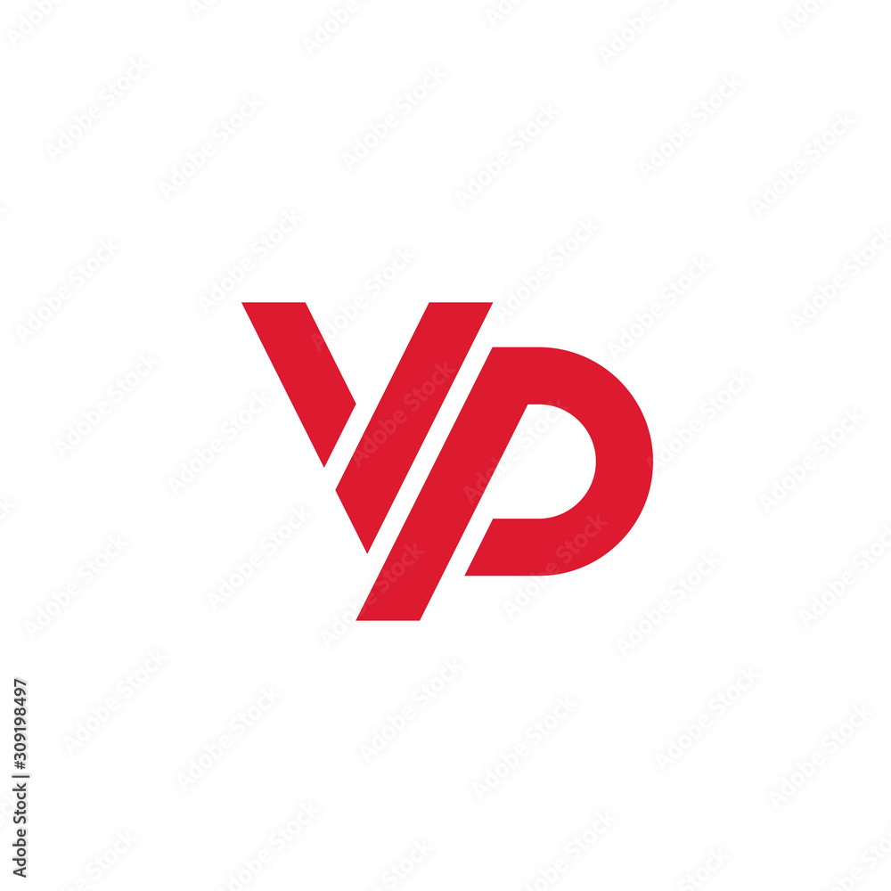 VP V P Letter Modern Logo Design with Yellow Background and Swoosh. | Stock  vector | Colourbox