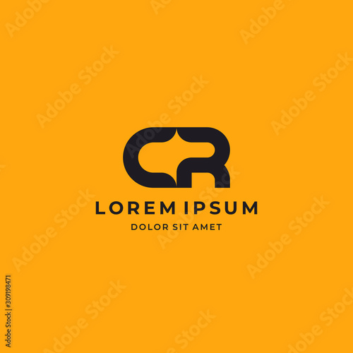 CR. Monogram of Two letters C&R. Luxury, simple, minimal and elegant CR logo design. Vector illustration template.