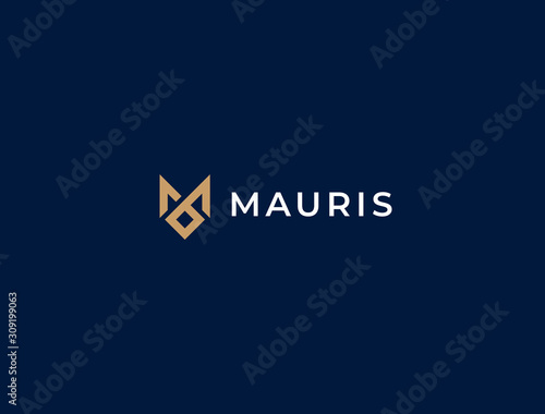 Letter M logo template. Unique modern creative elegant logotype. Vector icon.