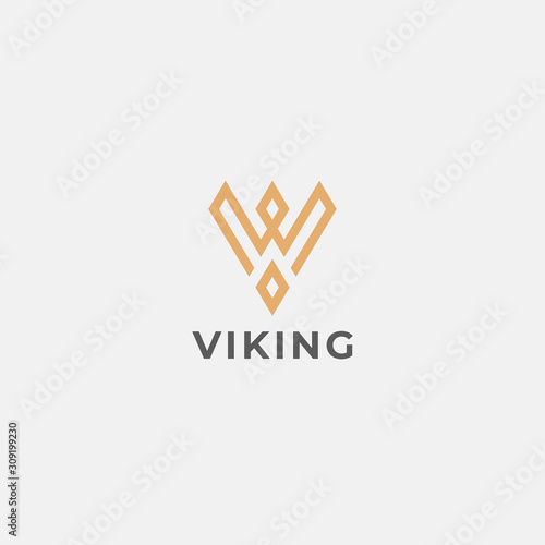 Letter V logo template. Unique modern creative elegant logotype. Vector icon.