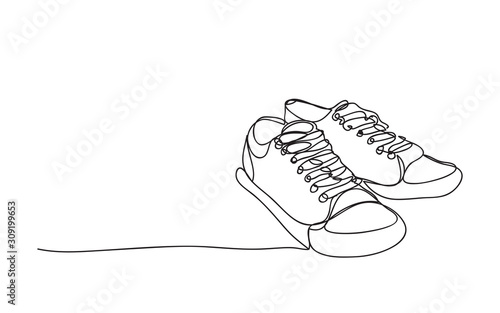 sneakers , line drawing style,vector designn