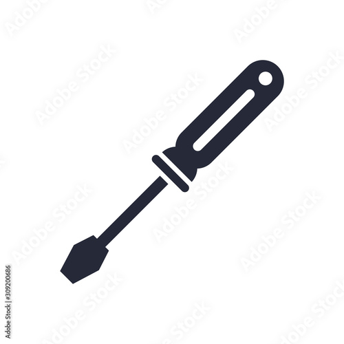 screwdriver mechanic tool flat icon