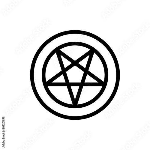 magical star icon vector. A thin line sign. Isolated contour symbol illustration