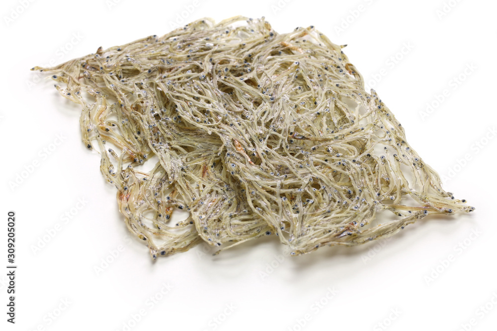 Tatami iwashi is a Japanese food made from baby sardines. Stock Photo