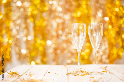 Happy new years background, Gold Bokeh