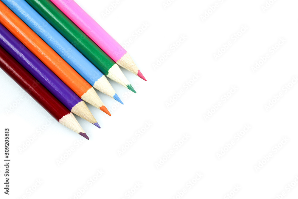 Color pencils isolated on white background. Color pencils isolated on white background.