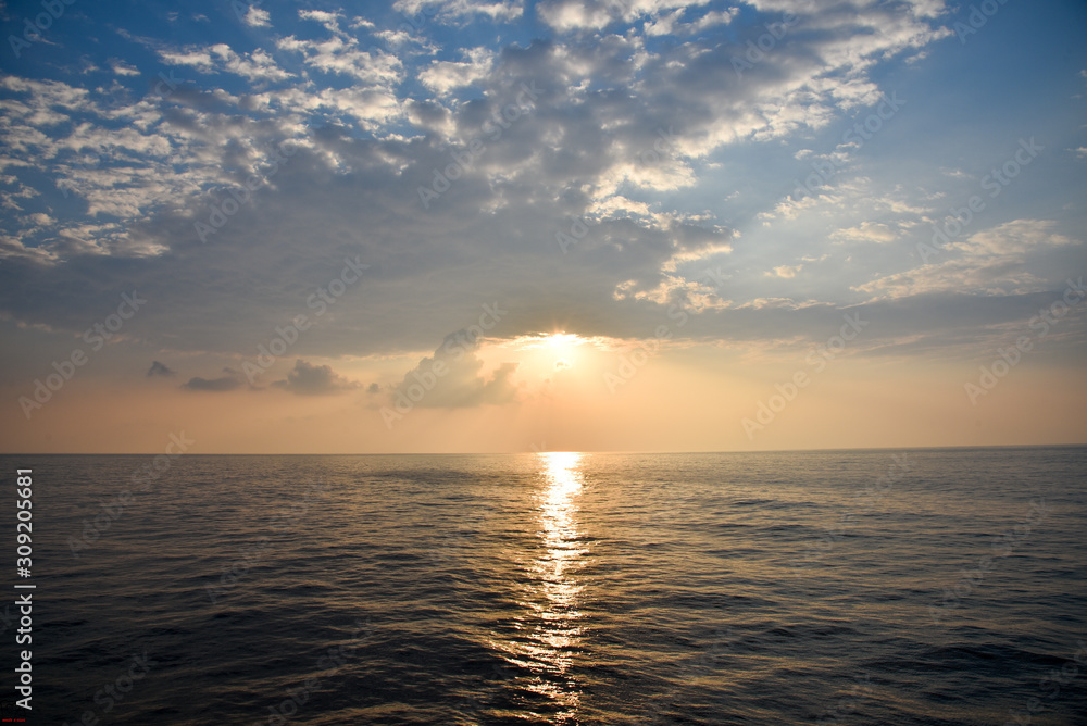 pretty scene of sunrise at sea pretty scene of sunrise at sea