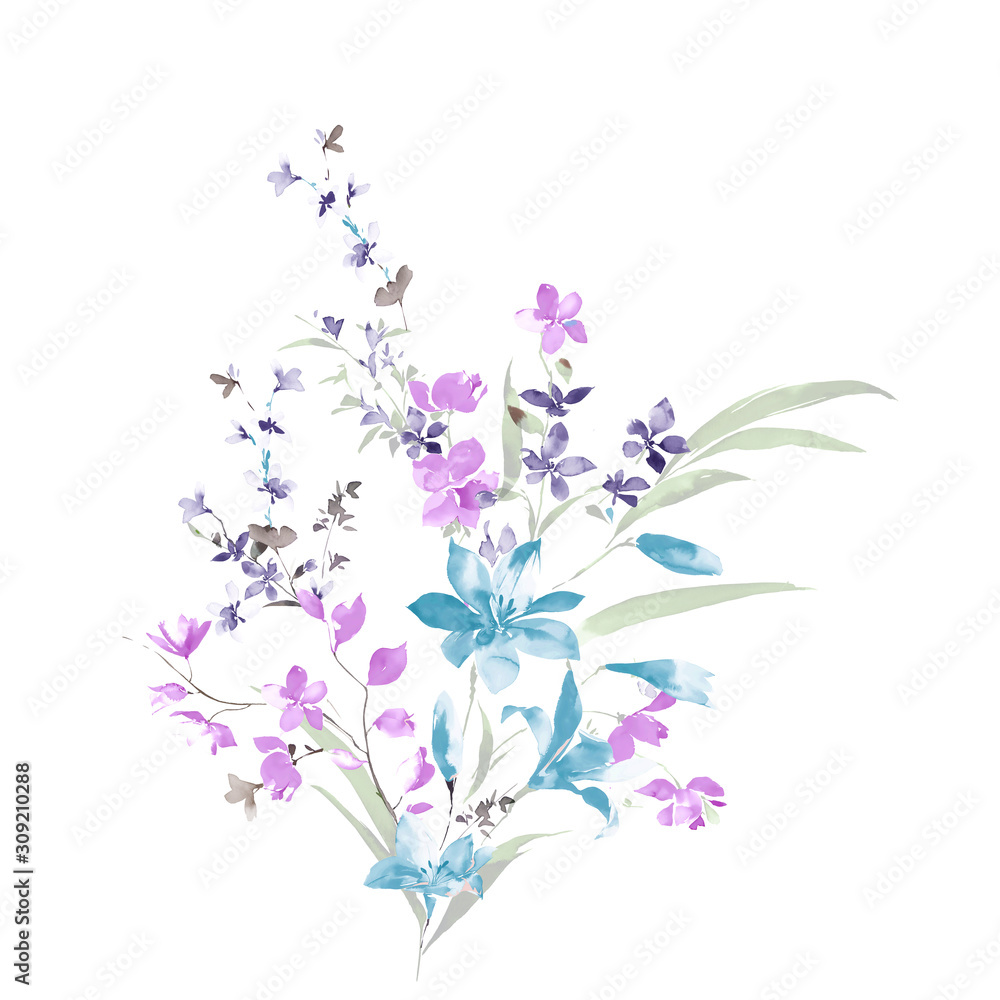 Computer drawn beautiful flowers illustration Computer drawn beautiful flowers illustration