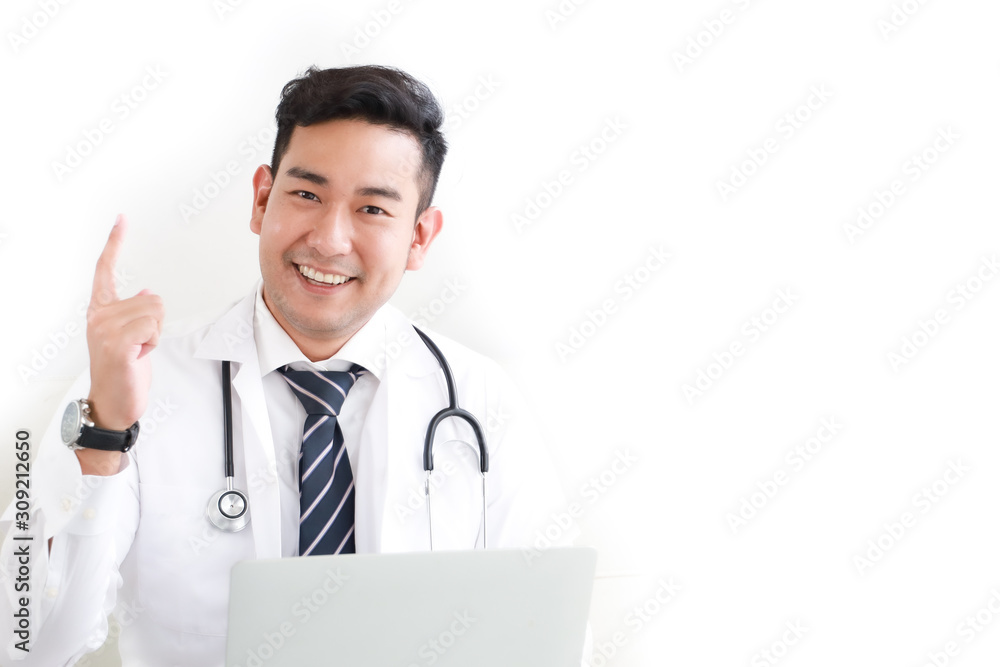 portait of Asian doctor in hospital white background portait of Asian doctor in hospital white background