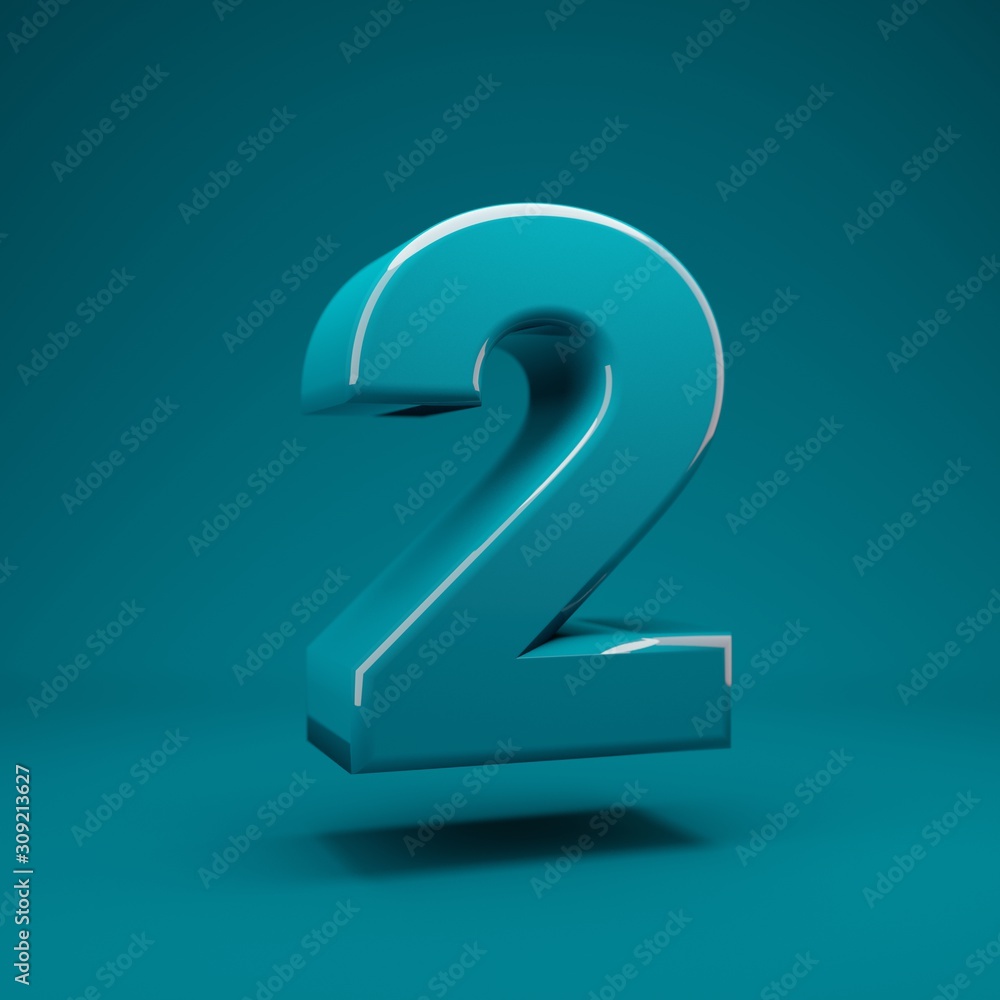 Aqua Menthe 3d number 2. 3D rendering. Best for anniversary, birthday party, celebration, advertising. Aqua Menthe 3d number 2. 3D rendering. Best for anniversary, birthday party, celebration, advertising.