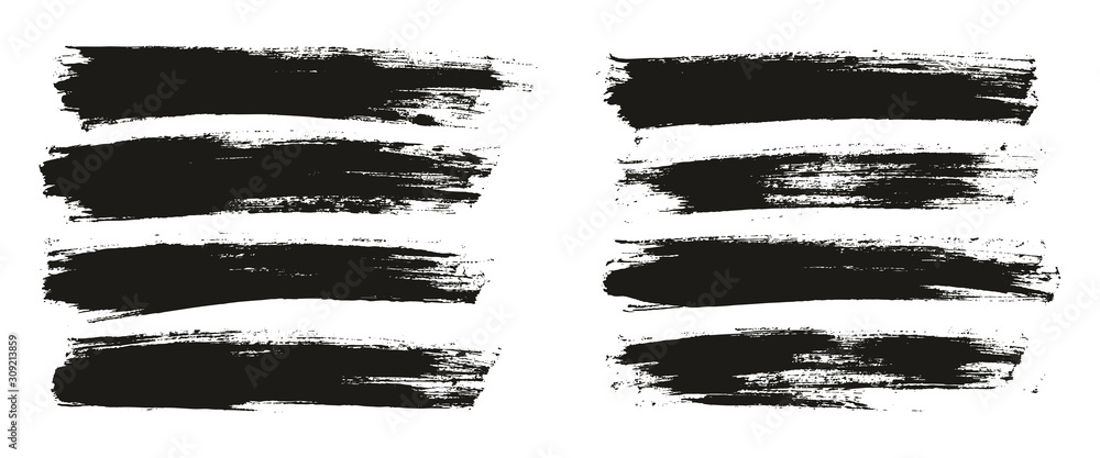 Flat Paint Brush Thin Full Background High Detail Abstract Vector Background Set 