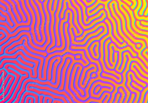 Abstract background with optical illusion generative pattern and vibrant fluid psychedelic colors