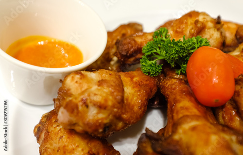 Grilled chicken, Roast chicken, Grilled chicken wings closeup