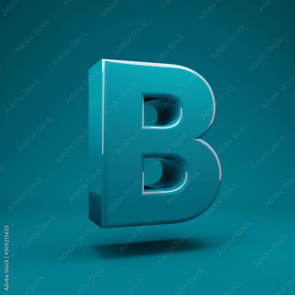 Aqua Menthe 3d letter B uppercase. 3D rendering. Best for anniversary, birthday party, celebration, advertising. Aqua Menthe 3d letter B uppercase. 3D rendering. Best for anniversary, birthday party, celebration, advertising.