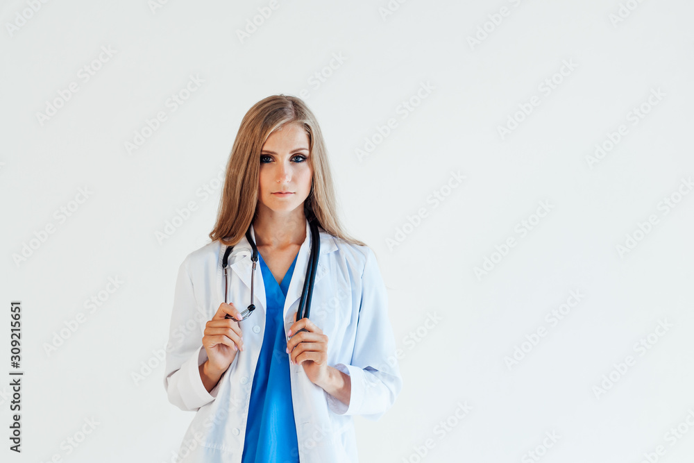 female doctor with stethoscope in hospital nurse female doctor with stethoscope in hospital nurse