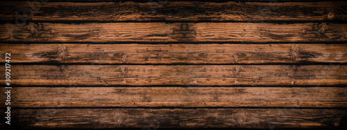 old brown rustic dark weathered wooden texture - wood background panorama banner long